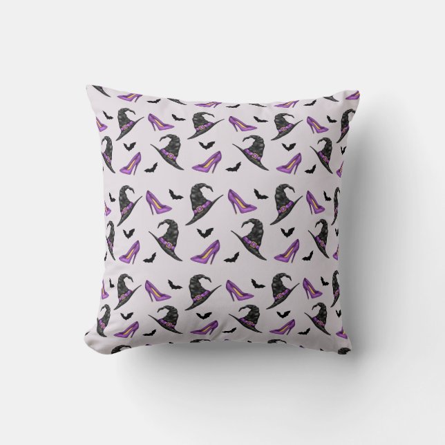 Coussin Casquette Sorcière Et Talons Avec Chauves-Feu Moti (Recto)