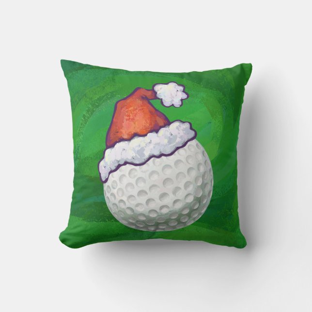 Coussin Casquettes de Noël à la balle de golf (Recto)