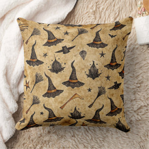 Coussin Casquettes vintages sorcières et Broomsticks Motif