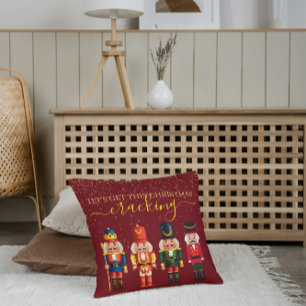 Coussin Casse-Noisette Mignon Rouge Noël Moderne Festif