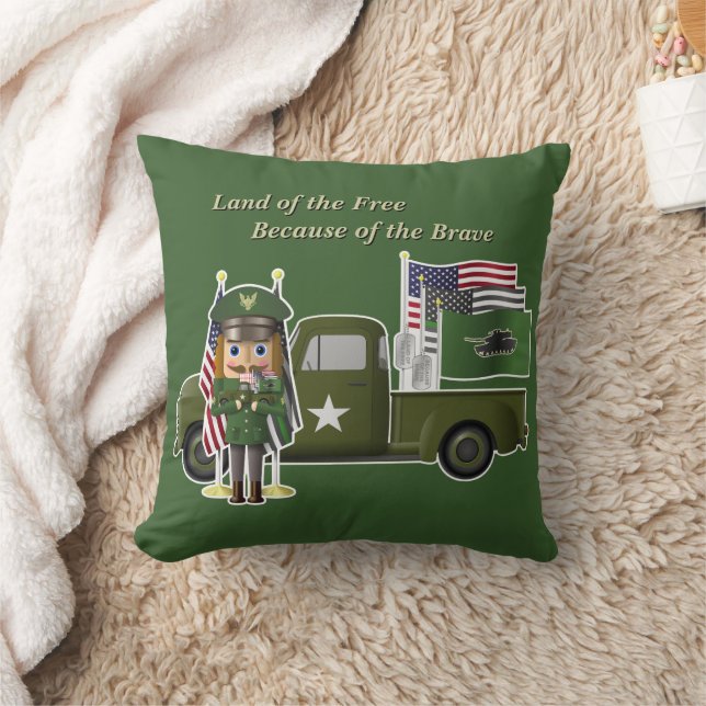 Coussin Casse-noix de l'armée avec petit camion militaire (Couverture)