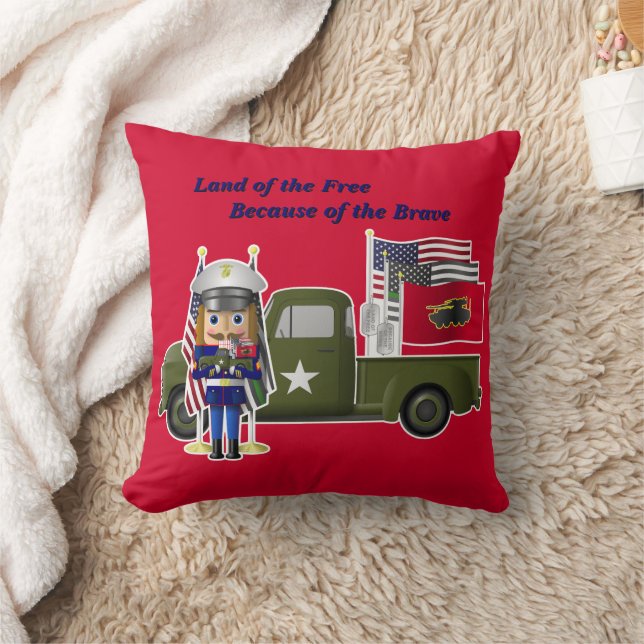 Coussin Casse-noix marine avec petit camion militaire (Couverture)