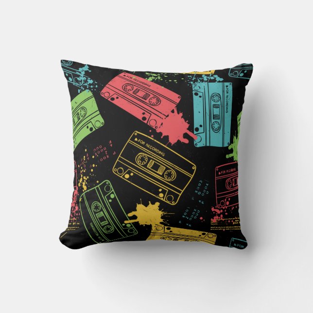 Coussin Cassettes Cool style années 90 (Recto)