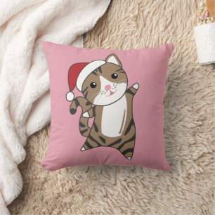 Coussin Cat Christmas Snow Winter Animals Cats Throw Pillo