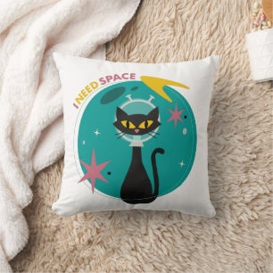 Coussin Cat d'espace moderne du milieu du siècle