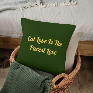 Coussin Cat Love Purest Personnaliser mignon Citation drôl