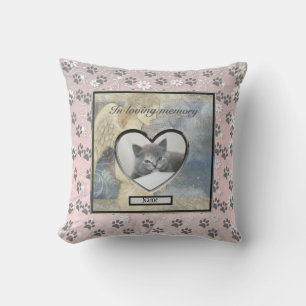 Coussin Cat Memorial Angel Paws Photo personnalisée