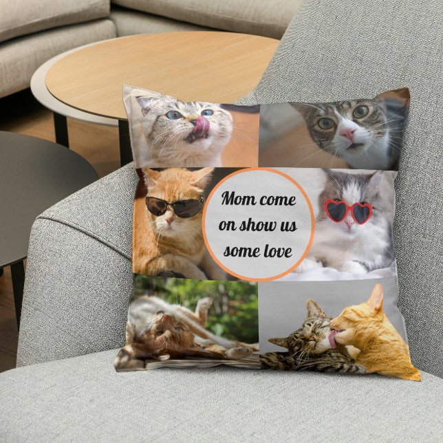 Coussin Cat Mom Cute Moderne Personnalisé Animaux de compa (Créateur téléchargé)