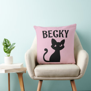 COUSSIN CAT PERSONNALISÉ AJOUTER LE NOM ROSE
