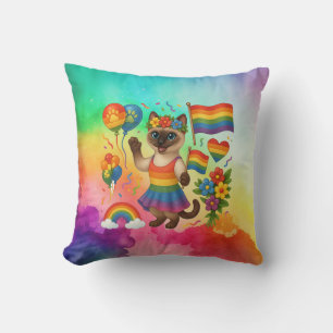 Coussin Cat Pride Paws Pride d'inspiration chat LGBTQ