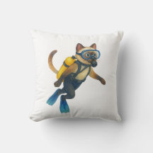 Cat scuba divers dive in the sea