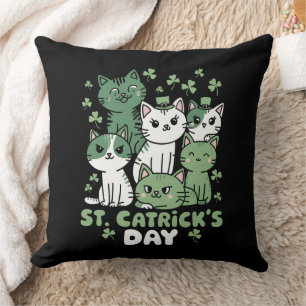 Coussin Cat St Patrick's Day Funny Catrick's Day
