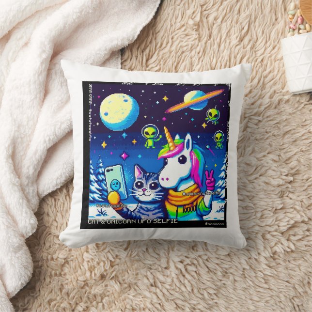 Coussin Cat & Unicorn OVNI Selfie: Big Meeting Pillow #2 (Couverture)
