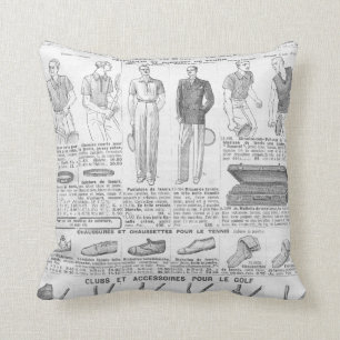 Coussin Catalogue français vintage de golf (1931)