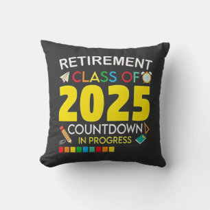 Coussin Catégorie de retraite du compte à rebours 2025 en