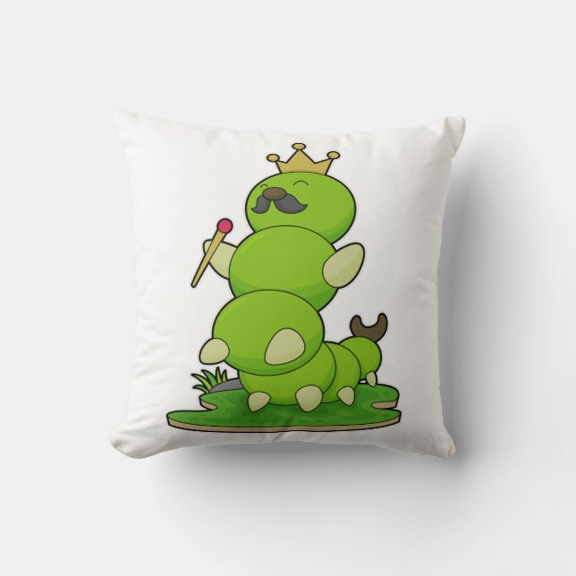 Coussin Caterpillar en roi avec Couronne (Recto)