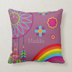 Coussin Caticorn World Cute Rainbow Personnalisé   Partie