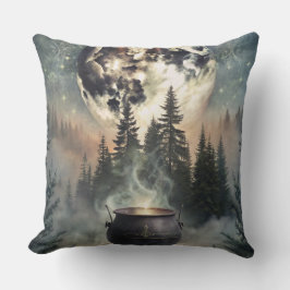 Coussin Cauldron de Forêt Lune Mystique - Art Magique De C