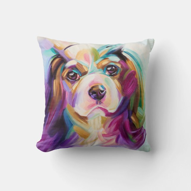 Coussin cavalier d'art - dos de turquoise (Recto)