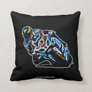 Coussin Cavalier de emballage rougeoyant psychédélique d