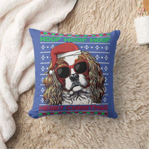 Coussin Cavalier King Charles Spaniel Chien Woof Merry Chr