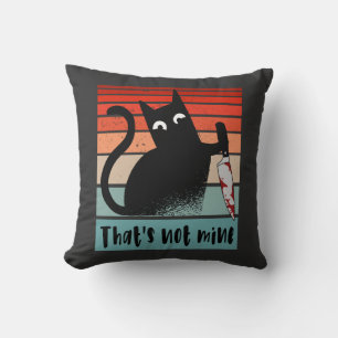 Coussin Ce n'est pas le mien, Chat Innocent avec couteau C