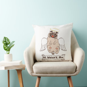 Coussin Ce n'était pas moi ange carlin drôle de citation