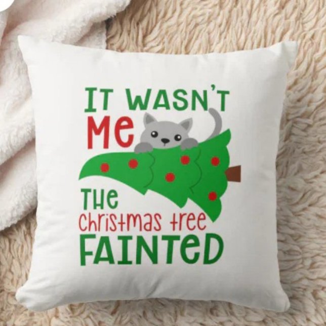 Coussin Ce n'était pas moi l'arbre évanoui Noël drôle (Créateur téléchargé)