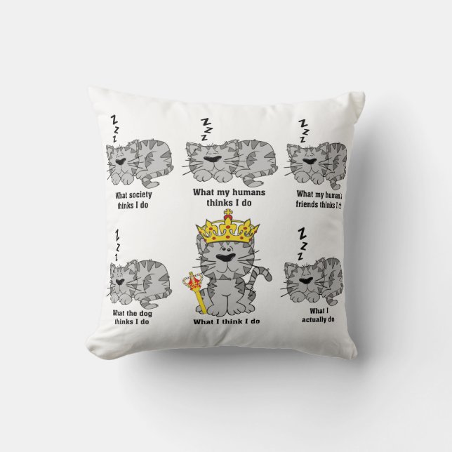 Coussin Ce que le chat fait (Recto)
