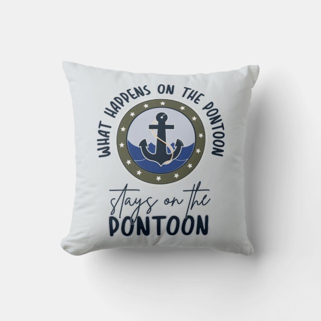 Coussin Ce qui se passe sur le ponton reste sur le ponton (Recto)