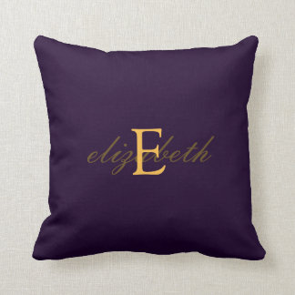Coussin Ceinture élégante et fleurie de monogramme - or
