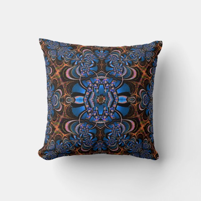 Coussin Ceinture ornée de bijoux bleue sur l'Américain (Recto)