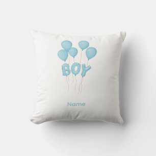 Coussin Célébration de ballon bébé garçon bleu 
