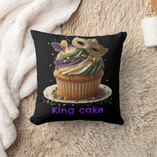 Coussin Célébration de Cupcake Masqué Mardi Gras