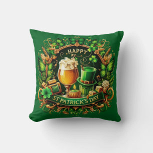 Coussin Célébration de la Saint-Patrick ornée d'or et de v