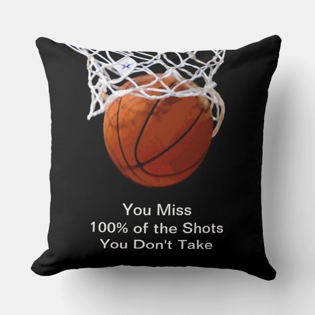 Coussin Célèbre Citation Motivationnelle Basketball (Recto)