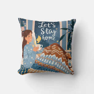 Coussin Célébrez des nuits douillettes tricoté couverture
