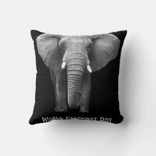 Coussin Célébrez la Journée mondiale des éléphants : Conce