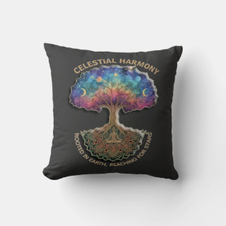 Coussin Celestial Harmony Tree - Cosmic Meditation Mandala