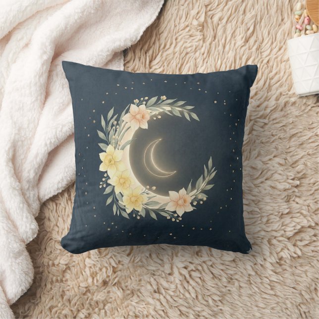 Coussin Celestial Moon & Daffodil Nursery Pillow (Couverture)