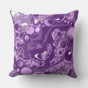 Coussin Cellules d'art fluides en marbre violet