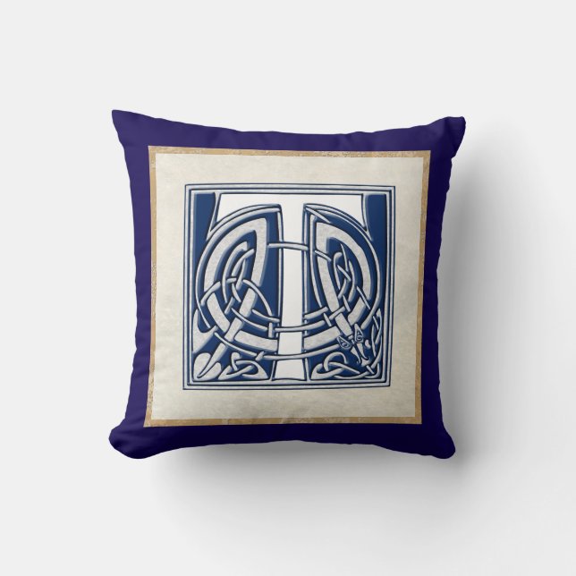 Coussin Celtique T initial réversible (Recto)