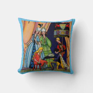 Coussin Cendrillon, le prince et la glissière en verre