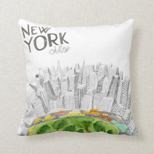 Coussin Central Park et collage de New York City