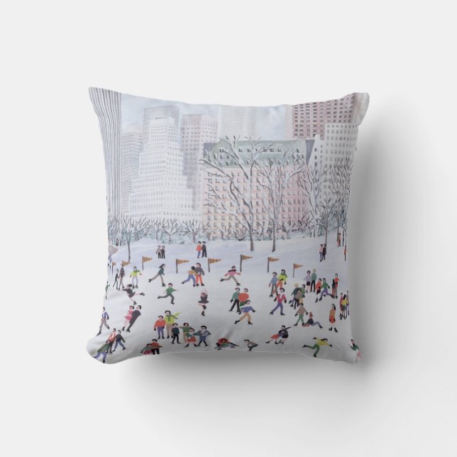Coussin Central Park New York 1994 de piste de patinage (Recto)