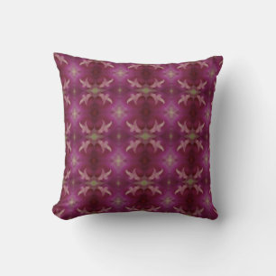 Coussin centre de motif rose violet de la gloire du matin