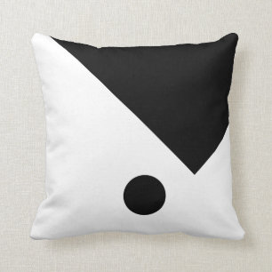 Coussin Cercle géométrique de conception Triangle noir et