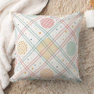 Coussin Cercle géométrique rétro   Abstrait de milieu de s