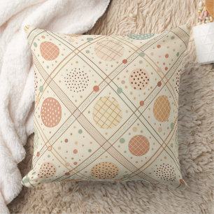 Coussin Cercle géométrique rétro   Abstrait du milieu du s