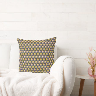 Coussin Cercle motif. Couleurs de peigne de miel.